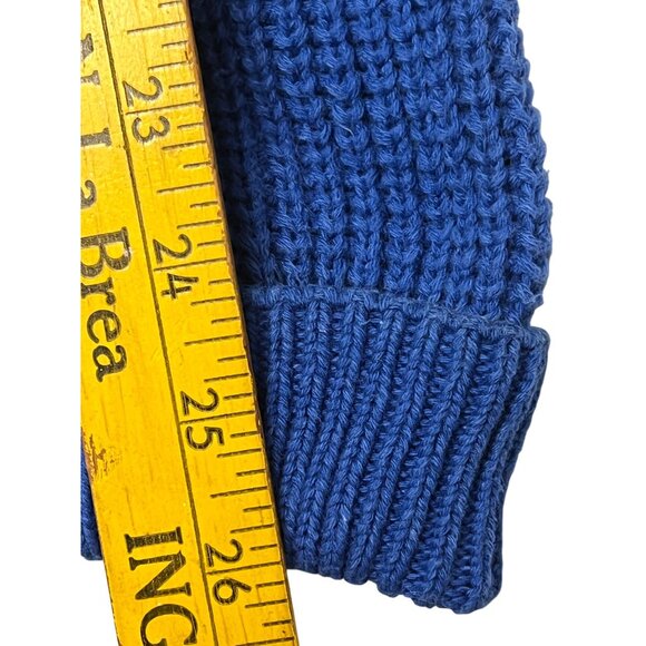 VTG Hardwood & Pine Men Medium Blue Ribbed Knit Sweater Cotton Preppy Y2K - Picture 9 of 12